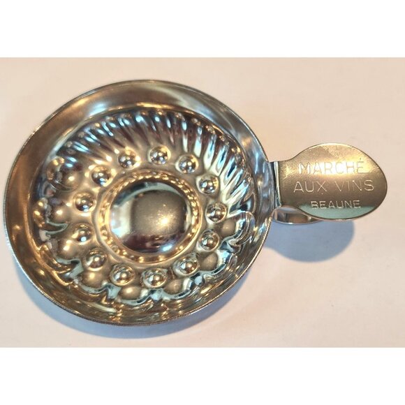 Sommeliers tasting cup Marche Aux Vins Beaune shallow silver tastevin winemaker - Picture 8 of 8